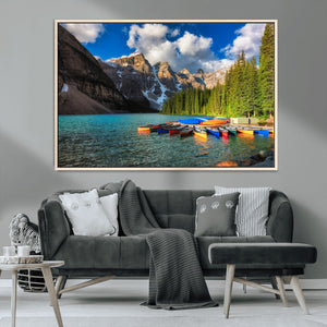 Moraine Lake 3-Panel Wall Art, Majestic Mountain and Lake