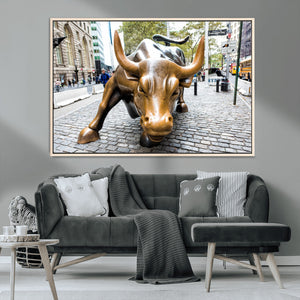Charging Bull Wall Art Canvas Print