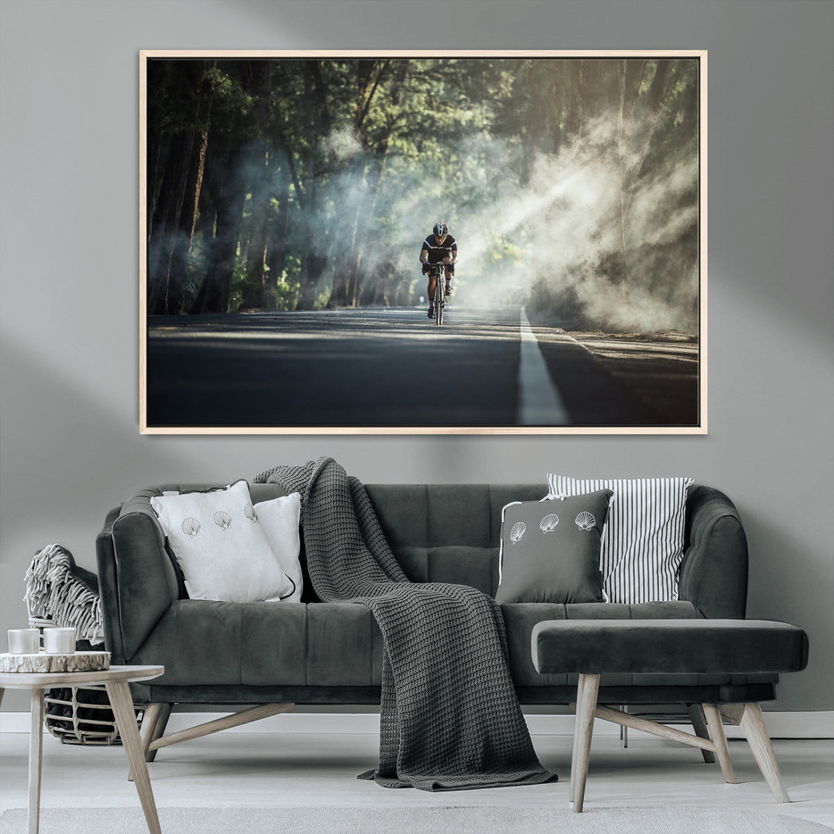 Cycling Road Bike in the Morning, Cycling Road Bike Canvas