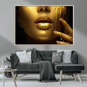 Gold and Women Wall Art Canvas Print