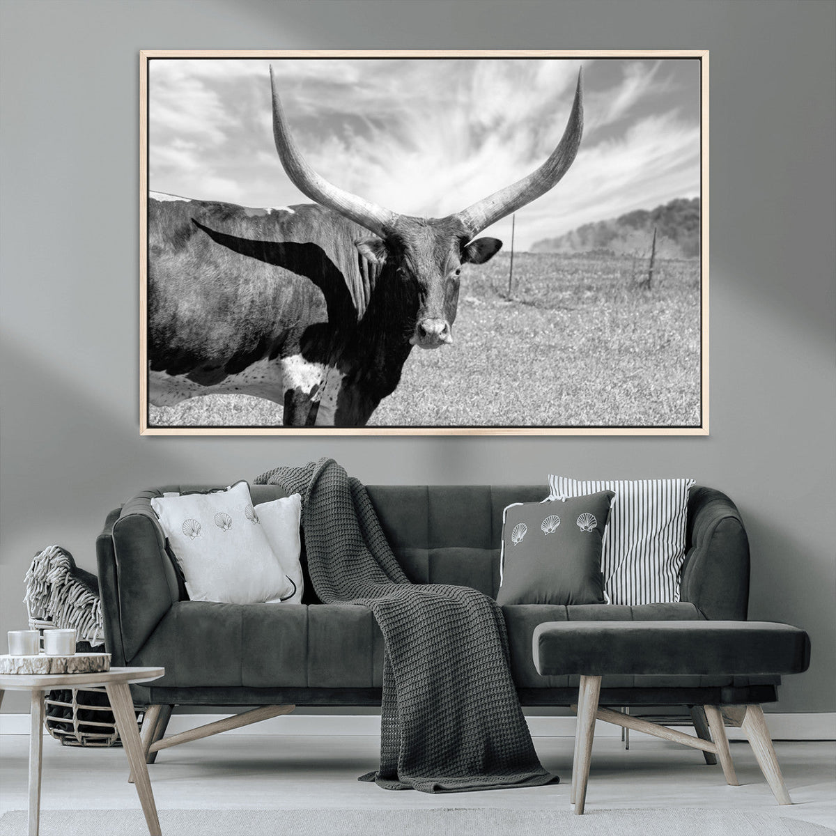 Cattle Wall Art Longhorn Cow Canvas Print