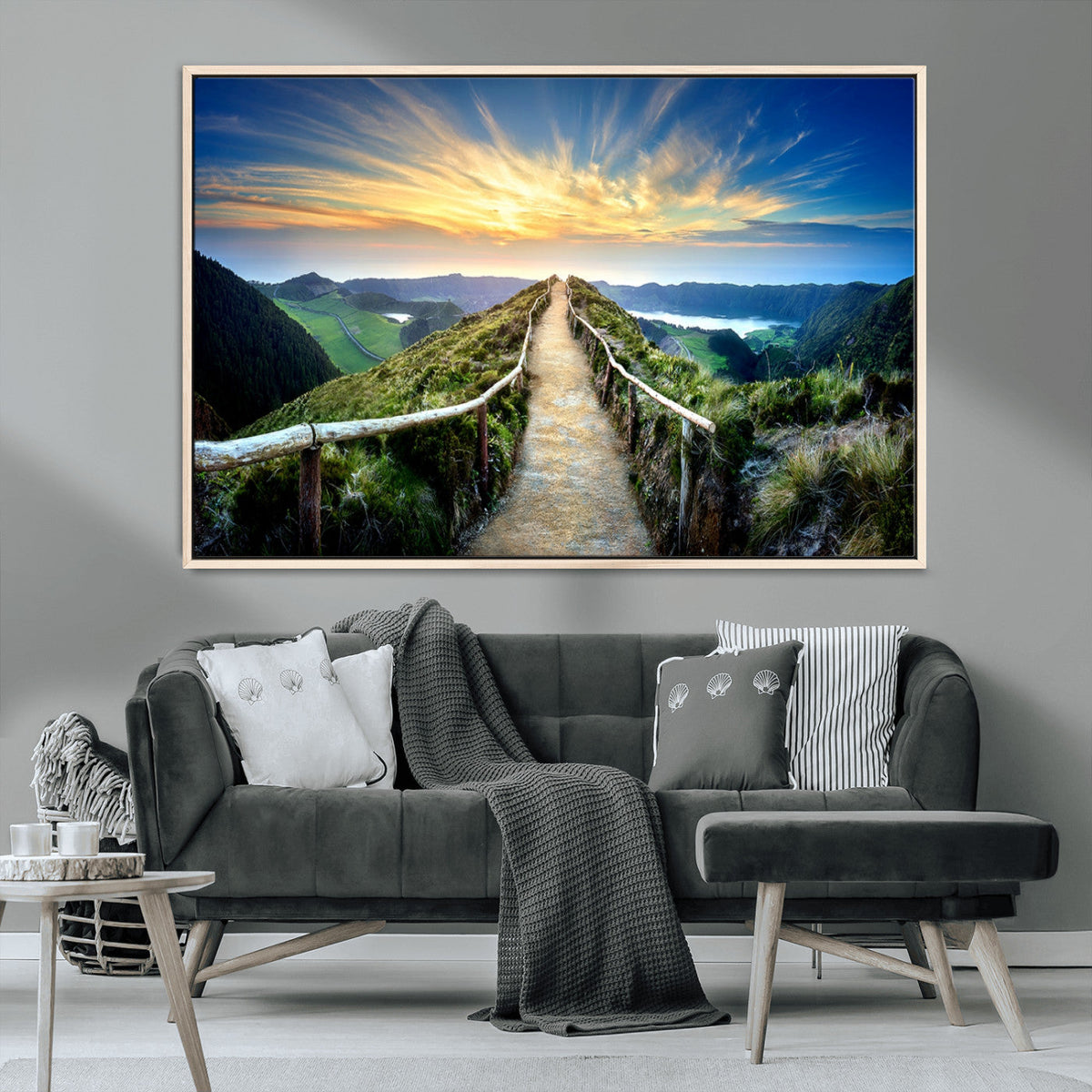 Mountain and Sunset Wall Art Canvas Print