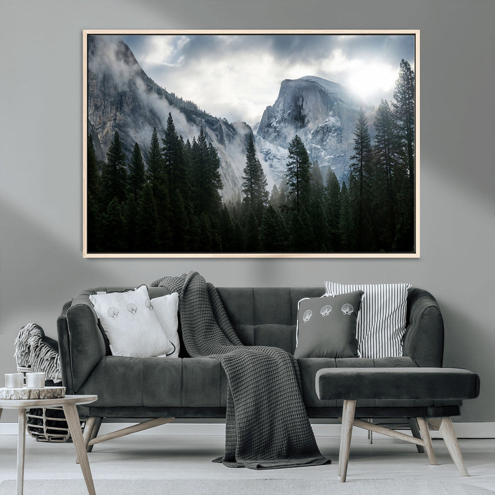 Yosemite National Park El Capitan Foggy Mountain Wall Art |