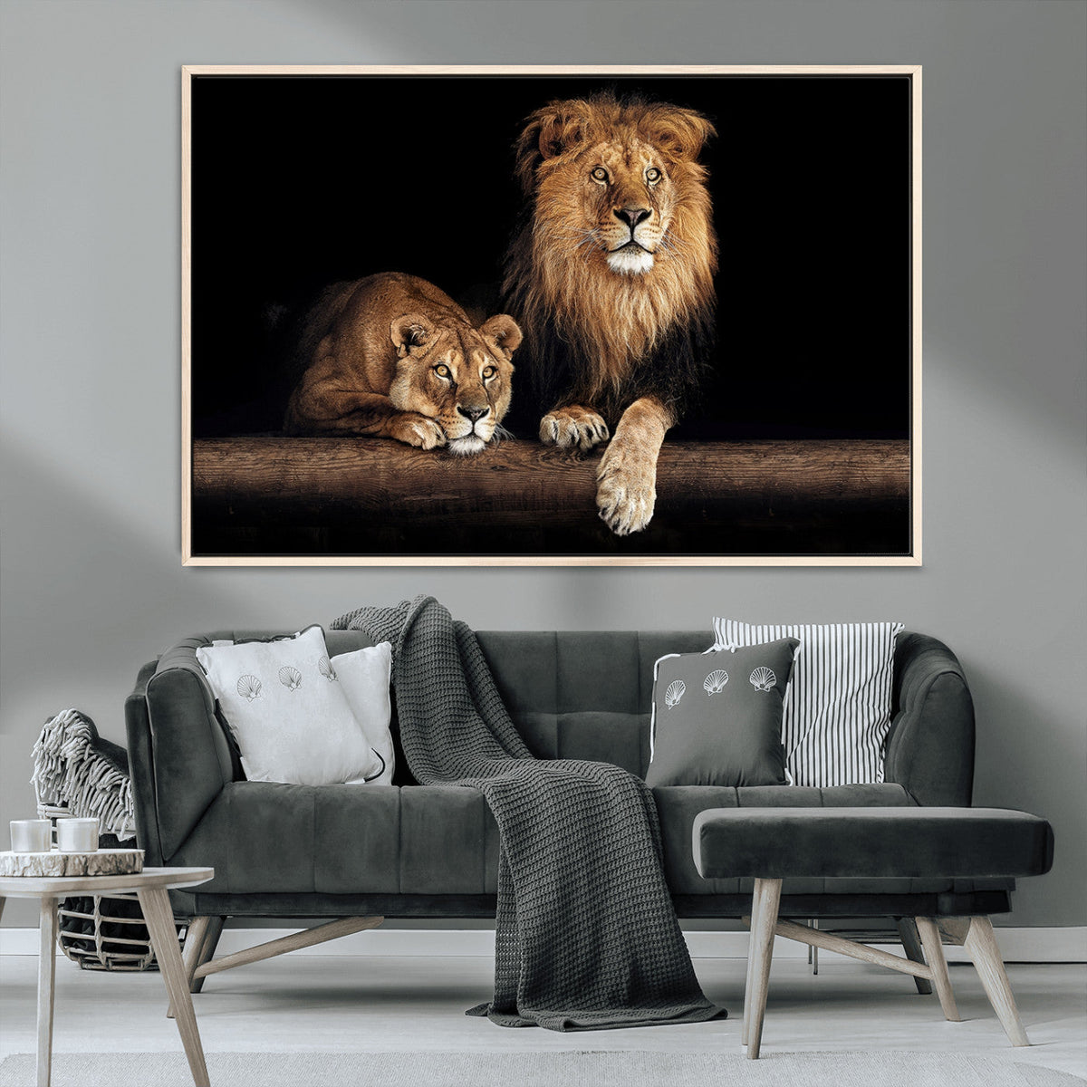 Lion Canvas Wall Art – Majestic Animal Print Artwork for