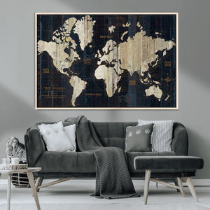 World Map Canvas Print – Detailed Map of the World Wall Art