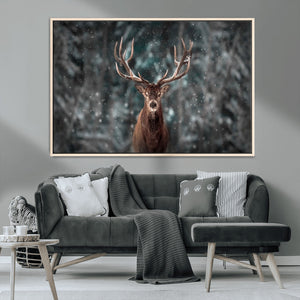 Wall Art Deer Art Animal Canvas, Framed Wall Art Deer Canvas