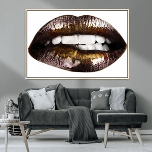 Close Up Lips Wall Art Canvas Print
