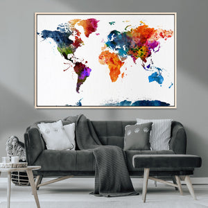 World Map Canvas Print – Detailed Map of the World Wall Art