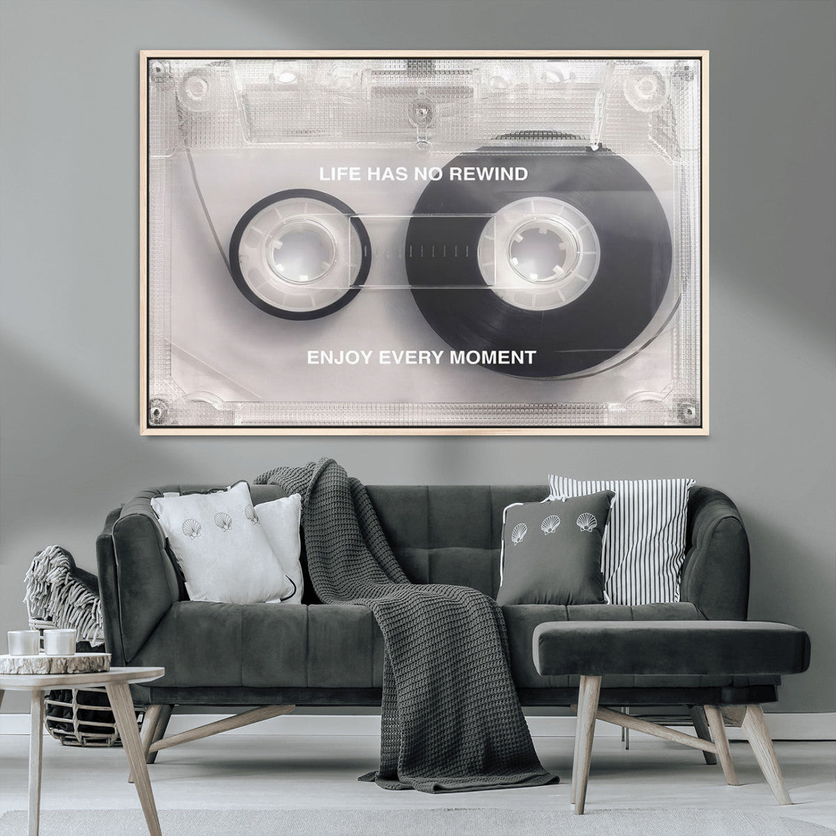 Vintage Cassette Tape Canvas Wall Art - Inspirational 'Life