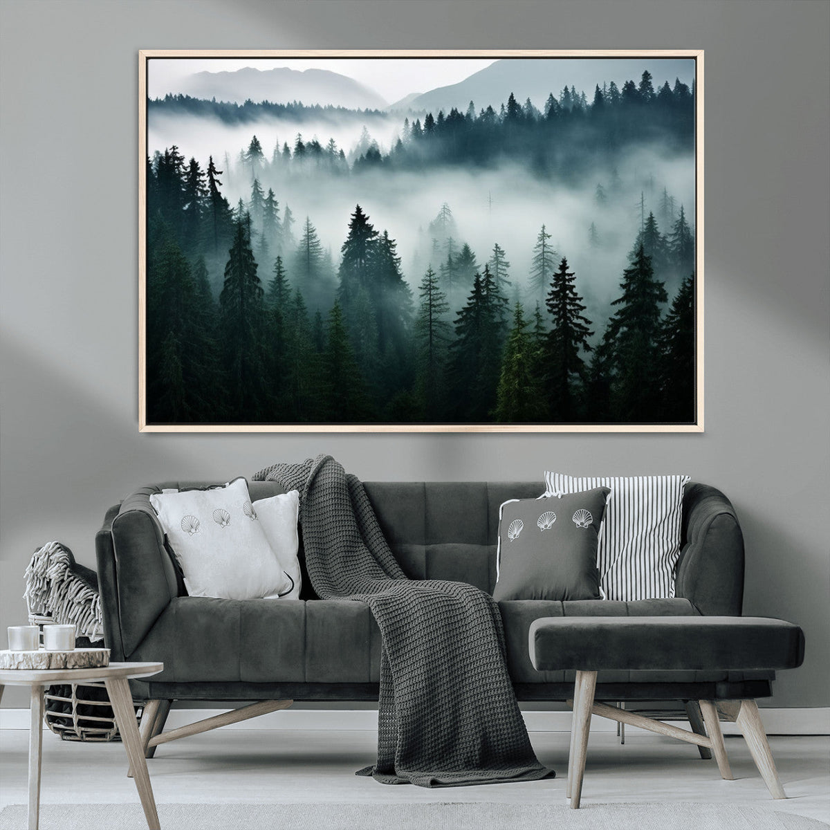 Captivating Misty Forest Wall Art Canvas, Premium Canvas