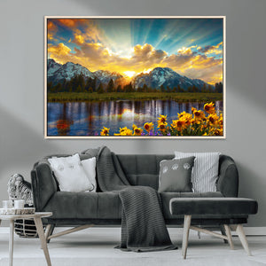 Grand Teton Park Sunrise Wall Art – Vibrant Landscape Canvas