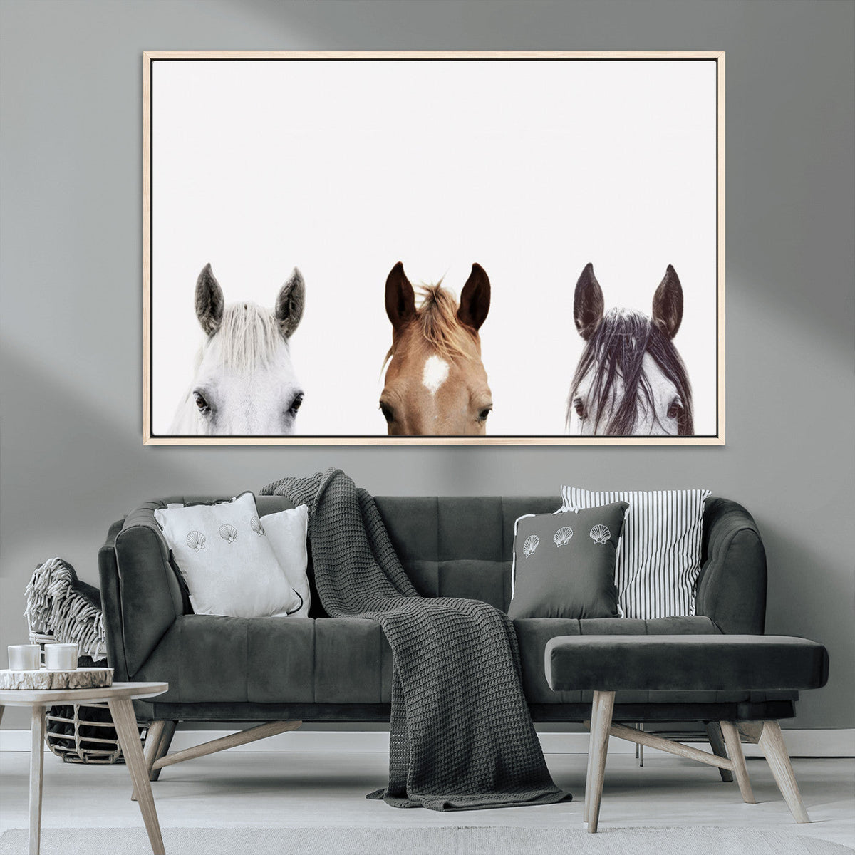 Horse Prints Set, Set of 3 Horse Wall Art, Horses Portraits,