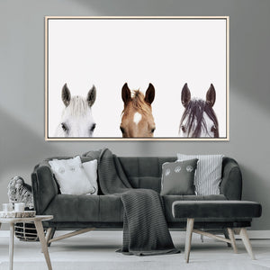 Horse Prints Set, Set of 3 Horse Wall Art, Horses Portraits,