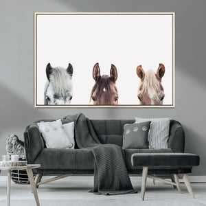 Horse Wall Art - Minimalist Horse Triptych Wall Art – Modern