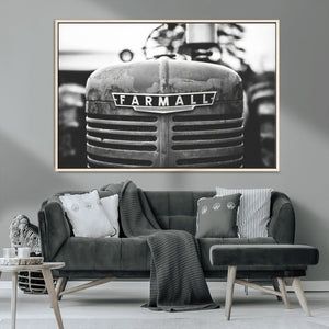 Vintage Farmall Tractor Wall Art Canvas Print, Rustic