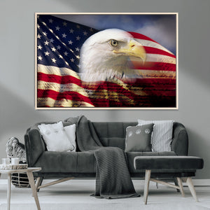 American Flag Eagle Symbol Wall Art, American Flag Eagle