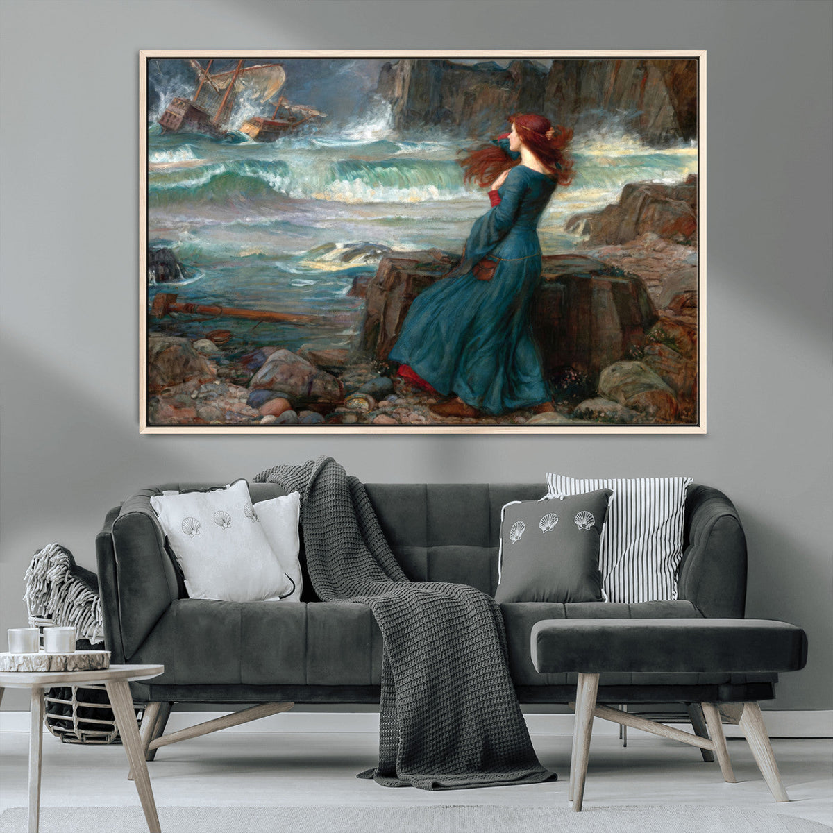 Miranda by the Shore Wall Art Canvas Print – Tempest Scene