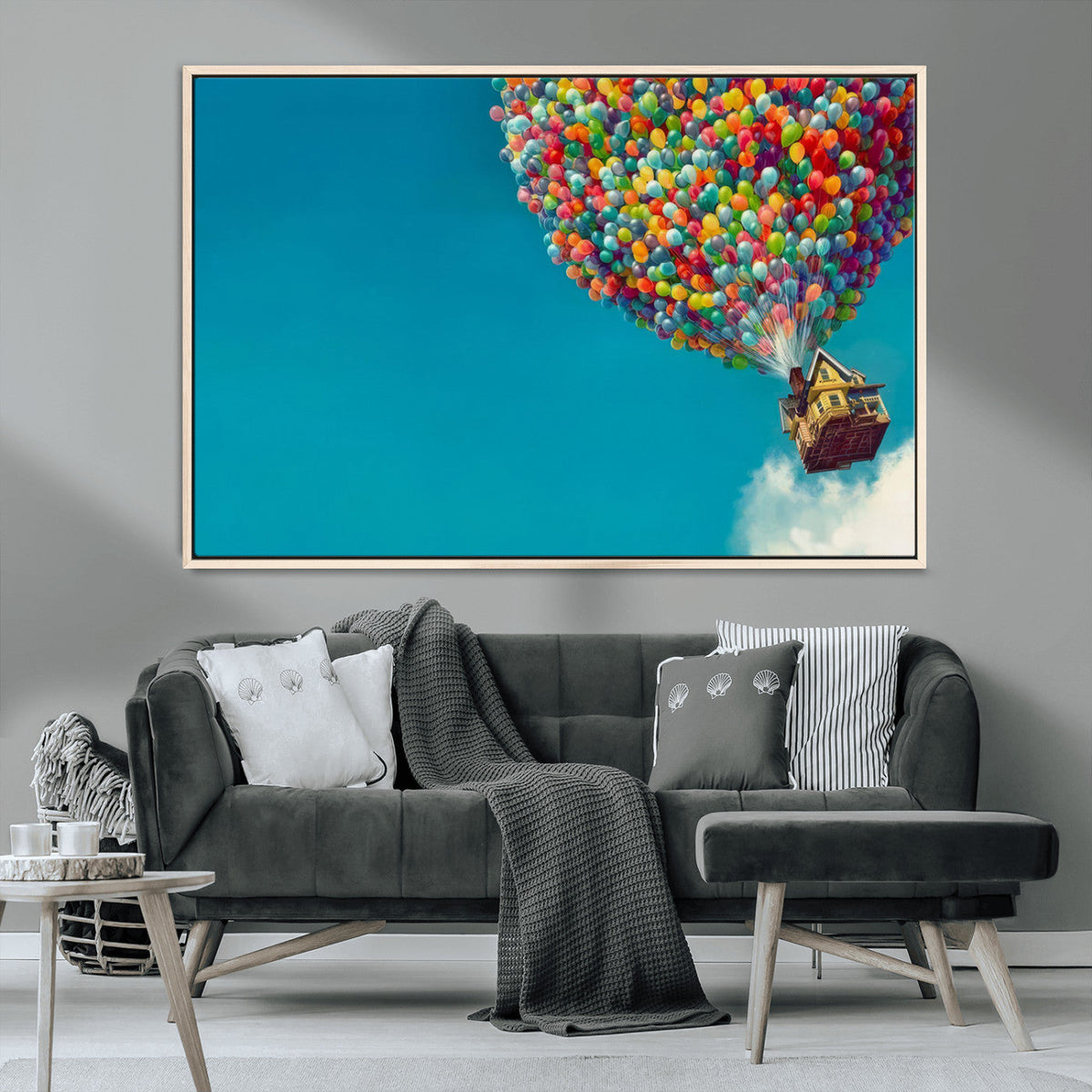 Carl Fredricksen, Up Movie Wall Art, Colorful Balloon House