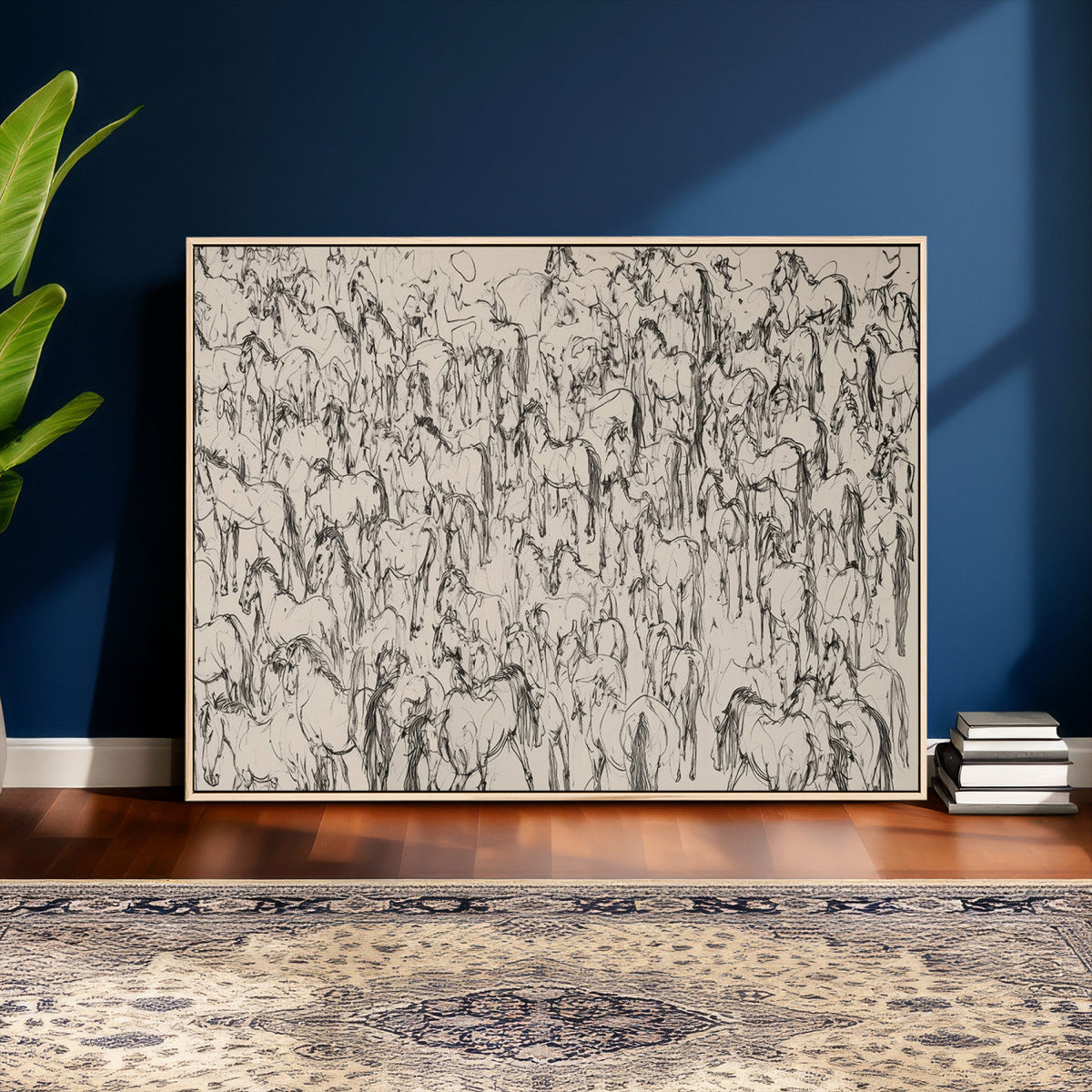 Abstract Horse Sketch Wall Art | Ready to Hang and Framed |