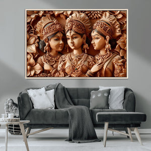Indian Woman Statue Wall Art Canvas Print