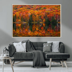 Fall Foliage Wall Art - Autumn Reflection Canvas Print,