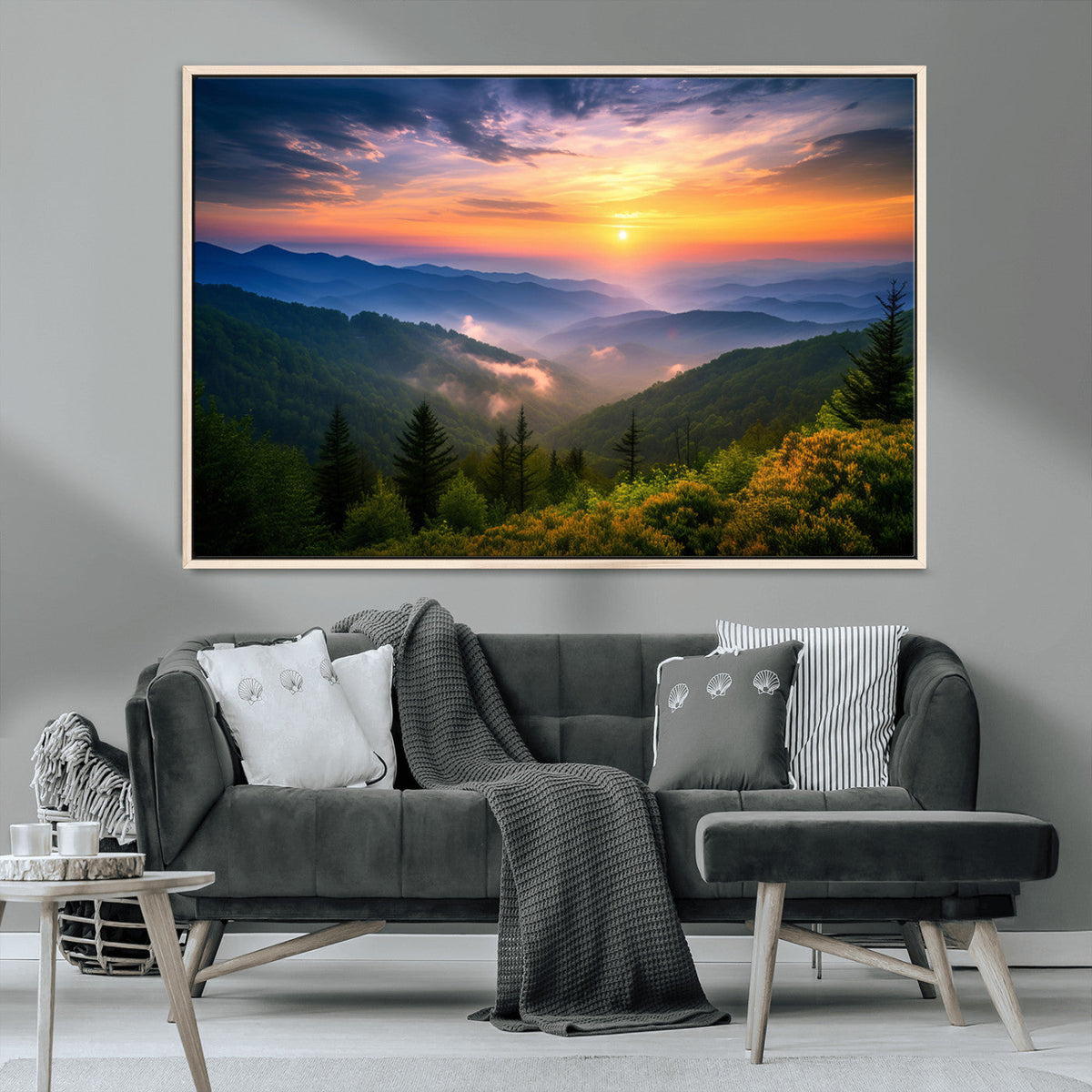 Majestic Mountain Sunrise Print | Landscape Wall Art |