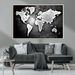 World Map Wall Art Canvas Print – Framed Wall Art for