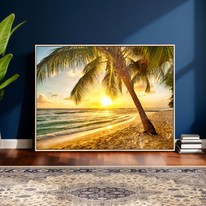 Beach Sunset Canvas Wall Art Print - Tropical Beach Canvas