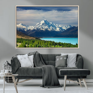 Mount Cook and Lake Pukaki Canvas Wall Art Print – Majestic
