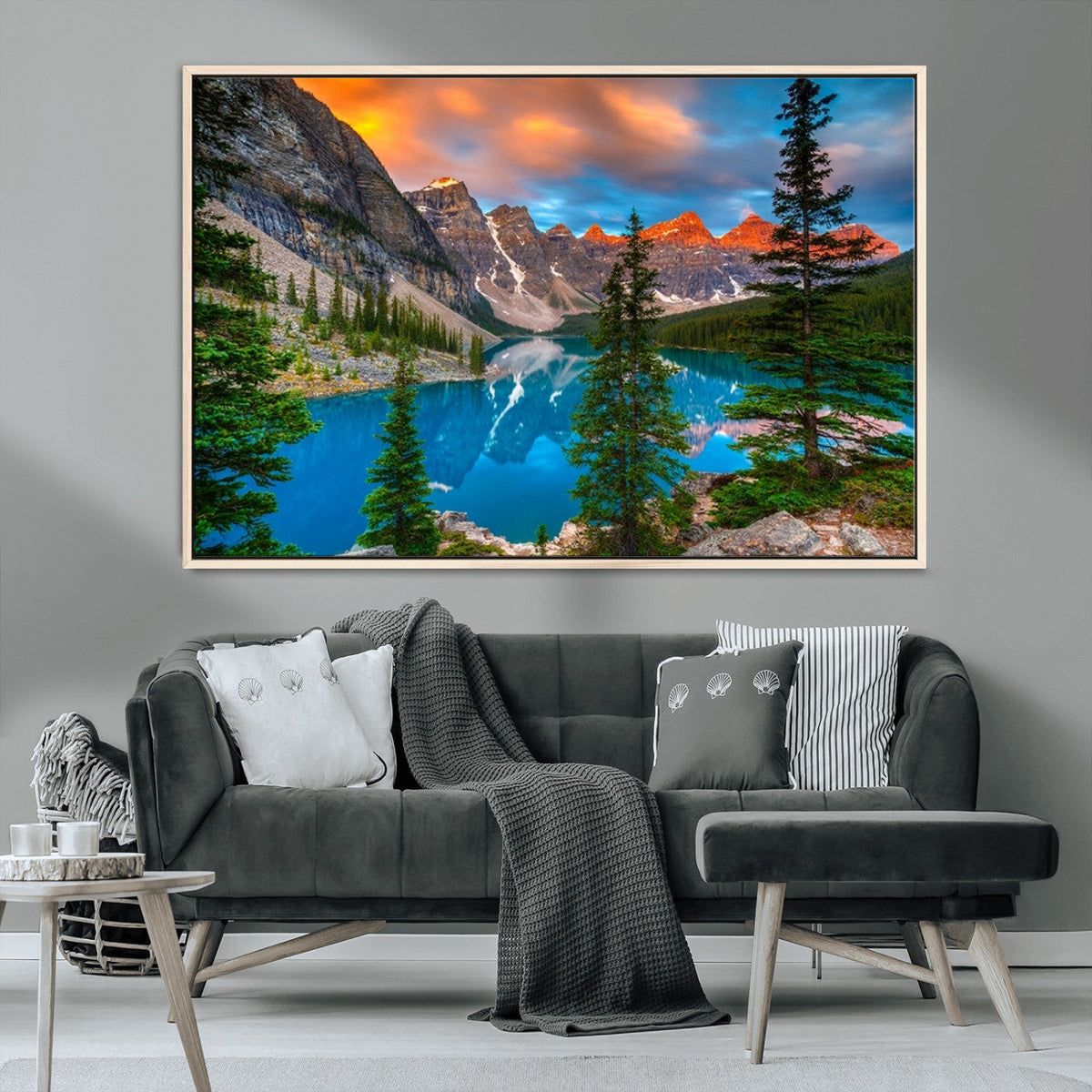 Canadian Rockies Moraine Lake Wall Art Canvas Print, Pine