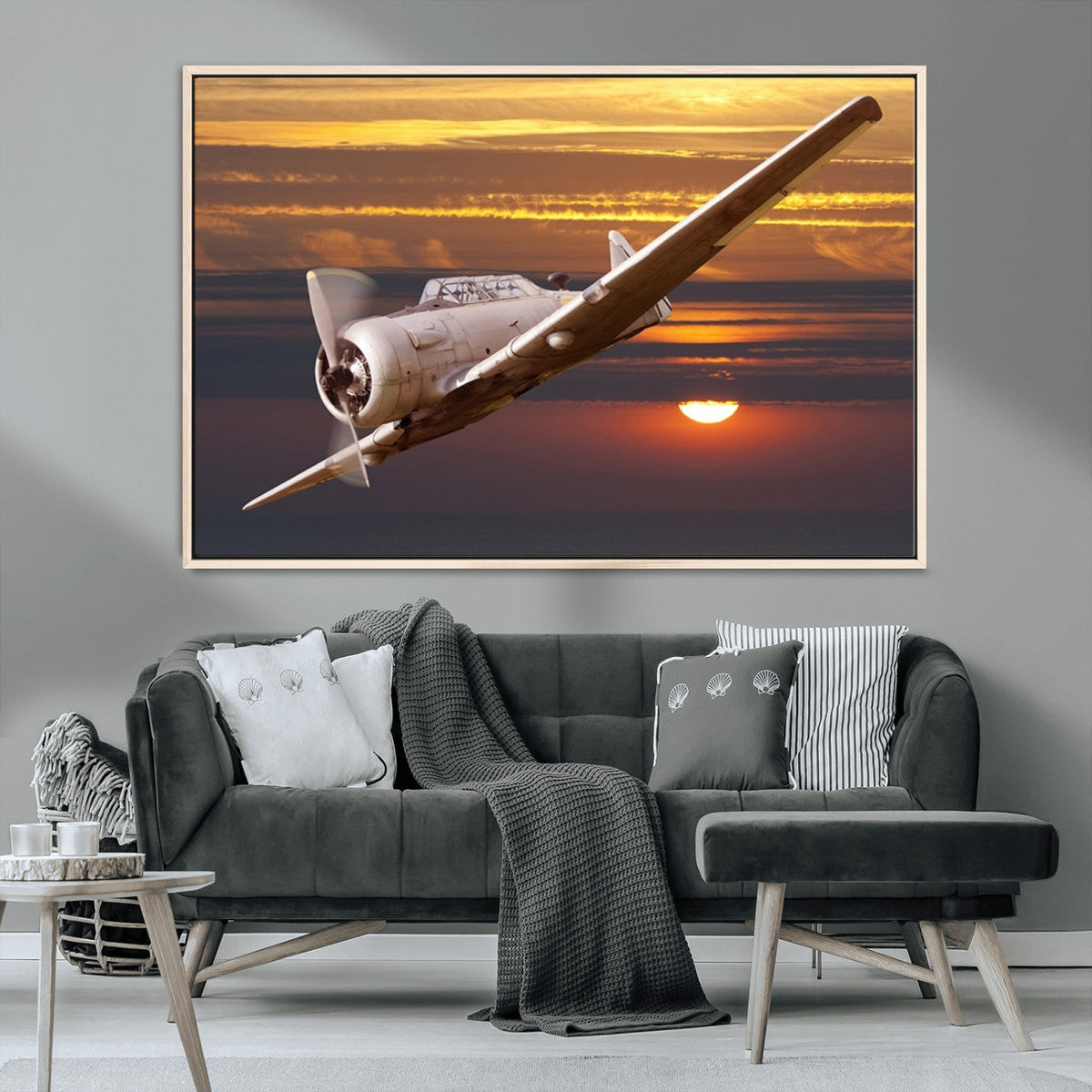Old War Plane Wall Art Canvas Print