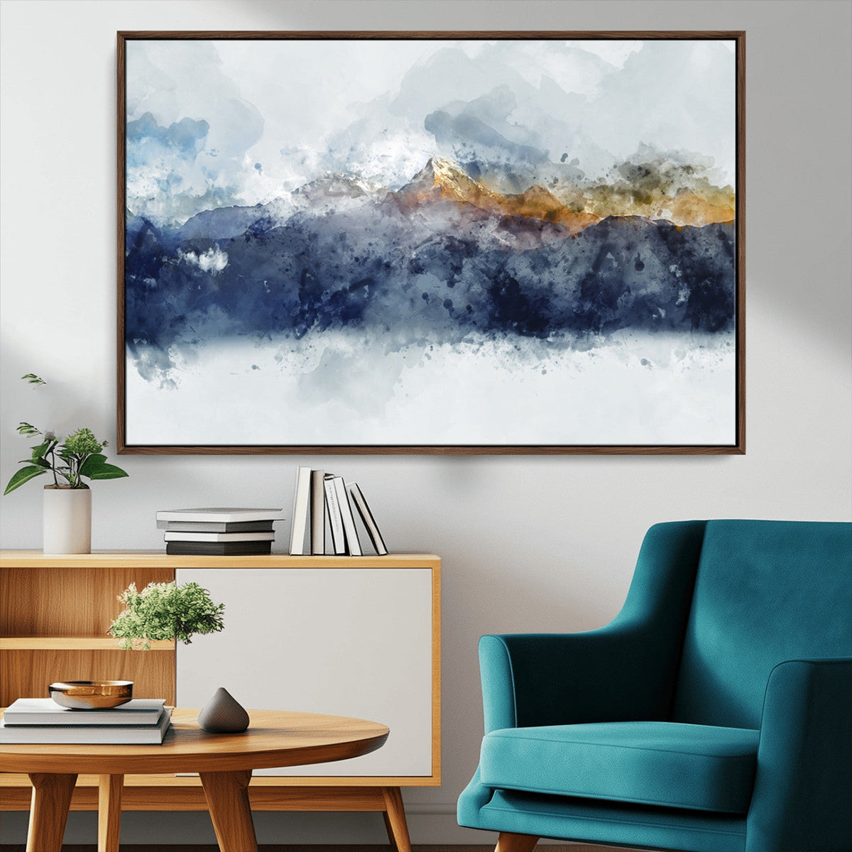 Abstract Mountain Range Art Canvas Print | 3 Panel