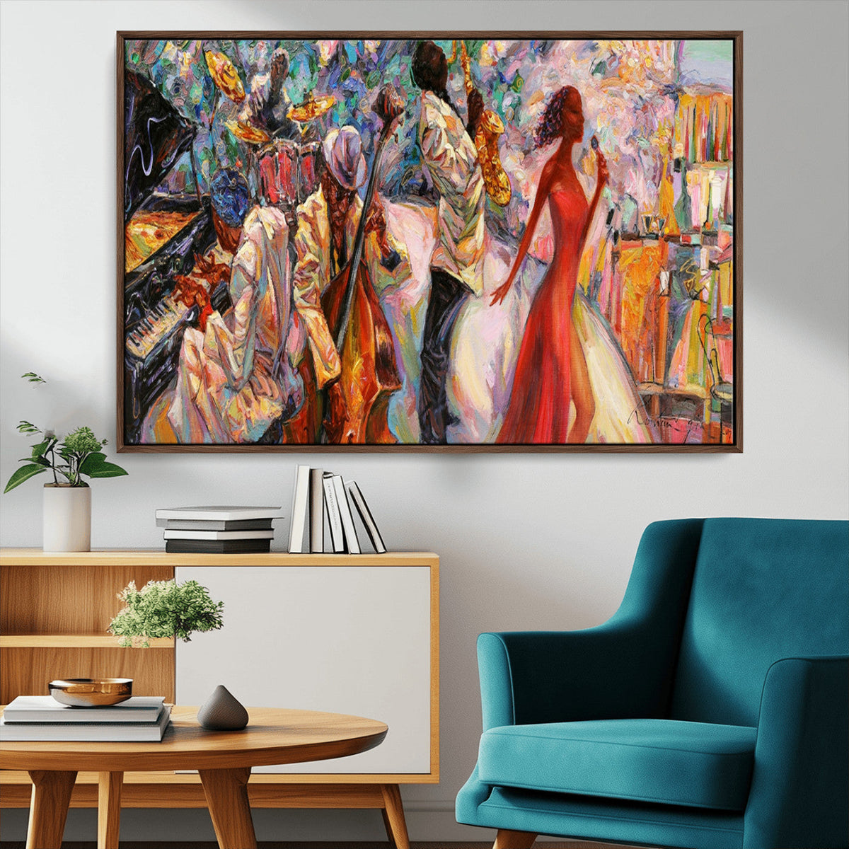 Abstract Afro American Jazz Canvas Wall Art | Music-Inspired