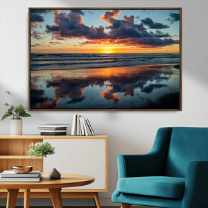 Beach Sunset Print - Stunning Ocean Canvas Artwork with
