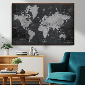 World Map Canvas Print – Detailed Map of the World Wall Art