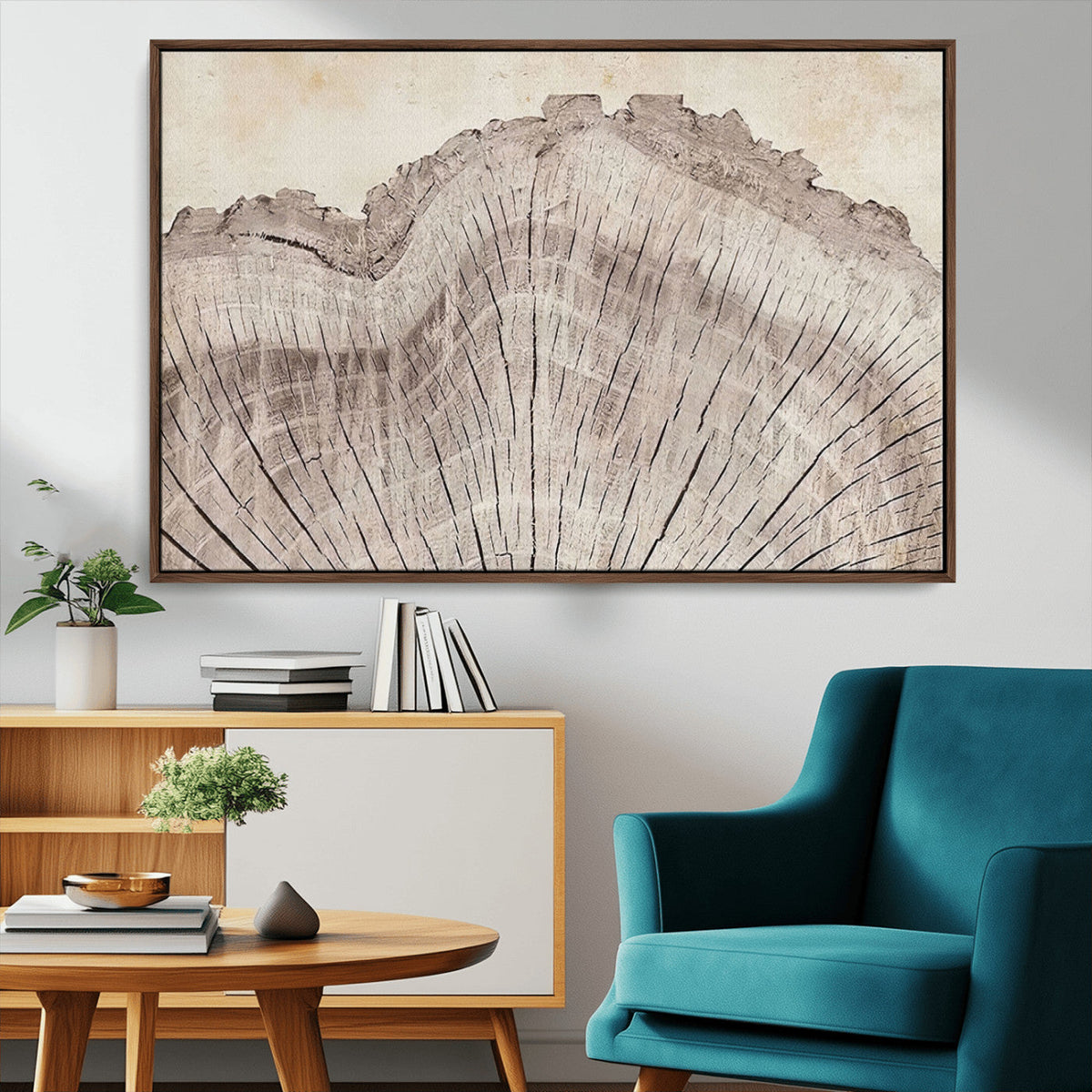 Tree Ring Wall Art Triptych, Rustic Wood Ring Canvas Print,