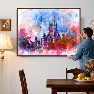 Disney Wall Art: Dreamy Watercolor Cinderella Castle Canvas
