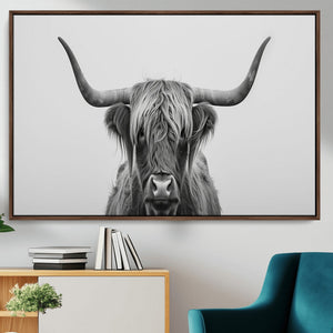 Farmhouse Longhorn Wall Art Canvas Print, Longhorn Texas