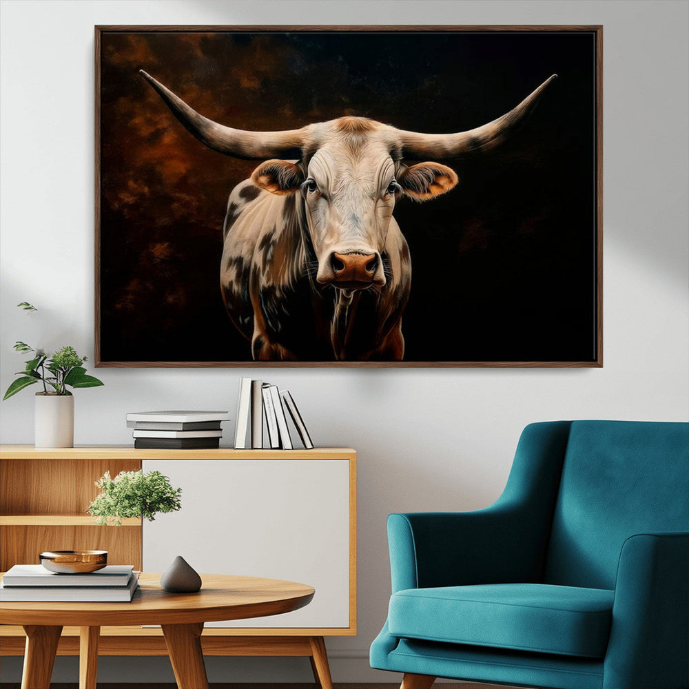 Texas Longhorn Wall Art | 3-Panel Large Texas Longhorn