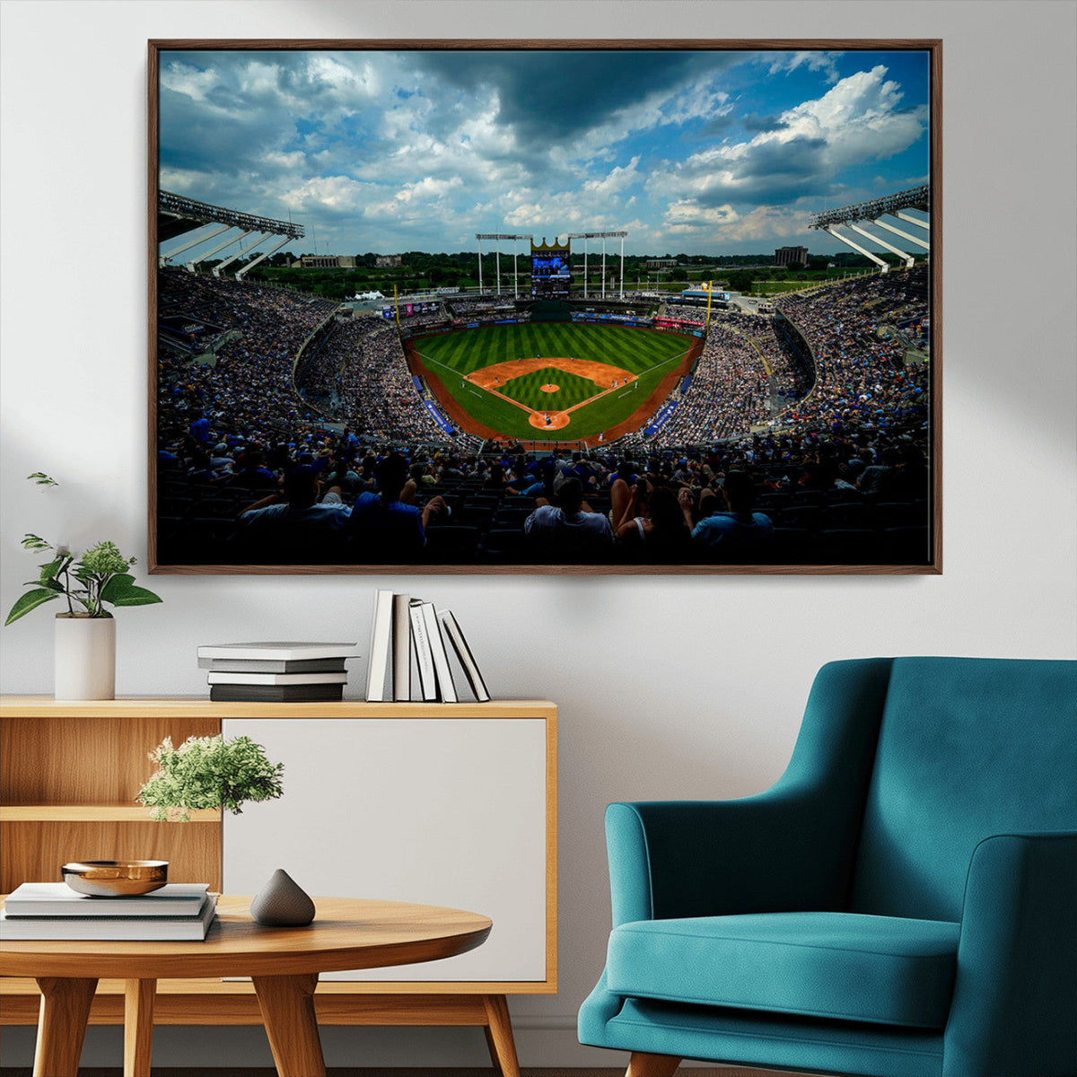 3-Panel Kauffman Stadium Wall Art Print | Large Kansas City