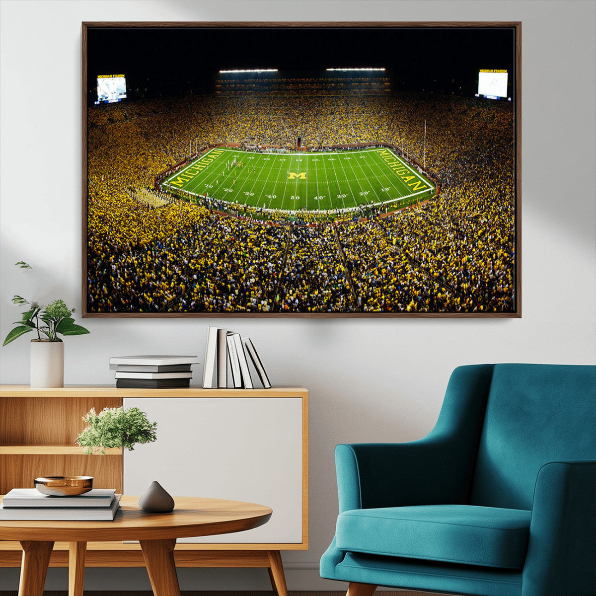 Stadium in Michigan Wall Art Canvas Print, Framed American