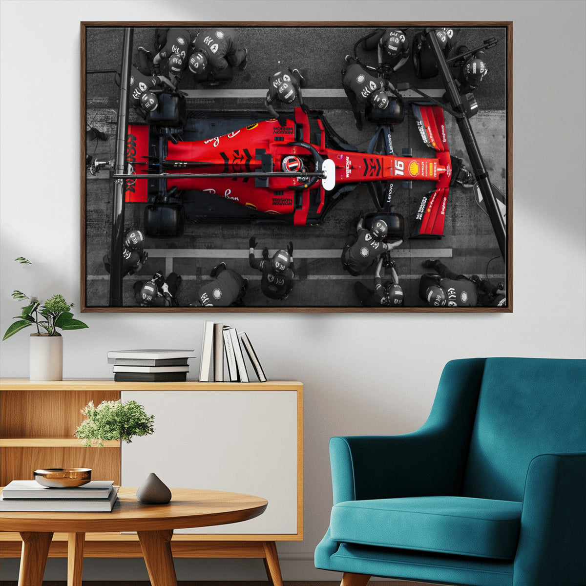 Ferrari Pit Stop Canvas Wall Art – Precision and Speed