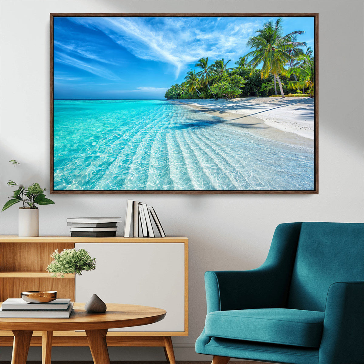 Tropical Beach Wall Art Canvas Print - Serene Ocean