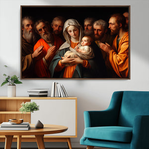 Religious Canvas Wall Art Print - Madonna and Child with