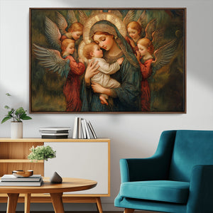 Mary Jesus Canvas Wall Art Print - Madonna and Child with