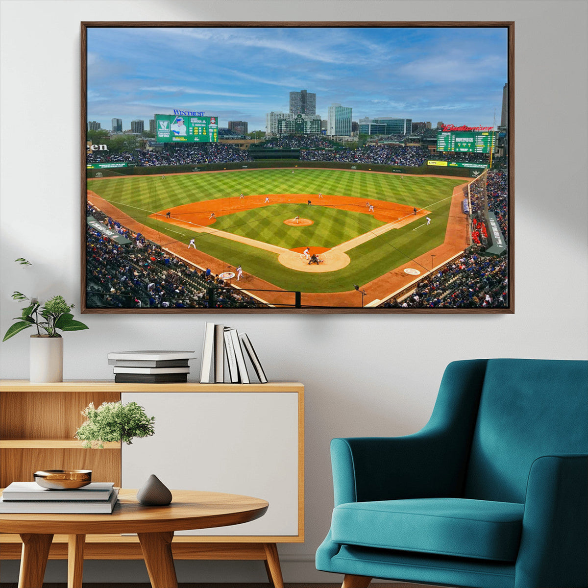 Wrigley Field Chicago Cubs Panoramic Canvas Print –