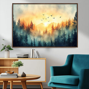 Abstract Forest Wall Art Print- Serene Nature Canvas Print