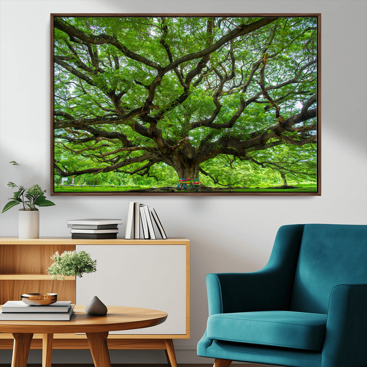 Oak Tree Wall Art Print, Forest Canvas Wall Art for Home and