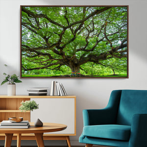 Oak Tree Wall Art Print, Forest Canvas Wall Art for Home and