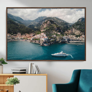 Amalfi Coast Wall Art – Framed Italian Seaside Canvas